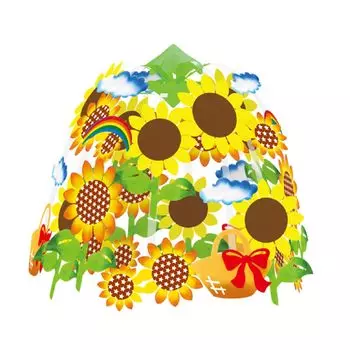 Сасагава Украшение Магазина Гирлянда Принадлежности для Магазина Лето Высота 600мм х Ширина 600мм Подсолнух Лента Мешок Центр 2-Ярусный 39-8242