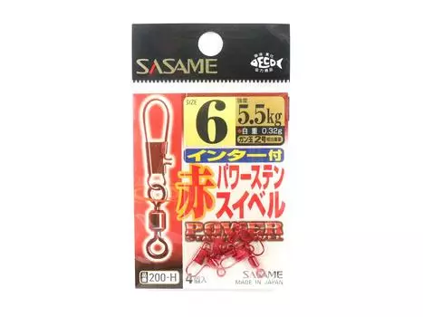Sasame 200-H Power Stain Snap Swing Smooth Spin Red, размер 6 (8799)