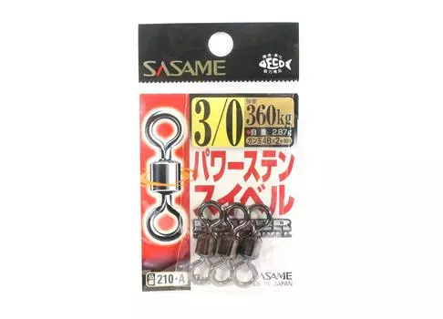 Sasame 210-A Power Stain Sweep Smooth Spin, черный, размер 3/0 (0921)