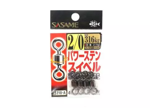 Sasame 210-A Power Stain Swivel Smooth Spin Black Размер 2/0 (0914)