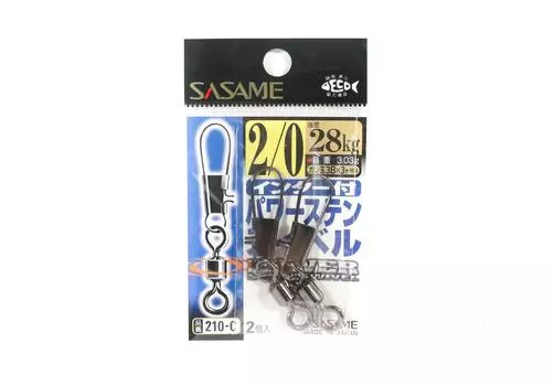 Sasame 210-C Power Stain Snap Swing Smooth Spin Black Размер 2/0 (1249)