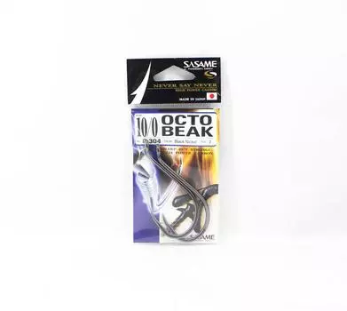 Sasame F-304 Крючок в виде клюва осьминога, черный, размер 10/0 (4613)