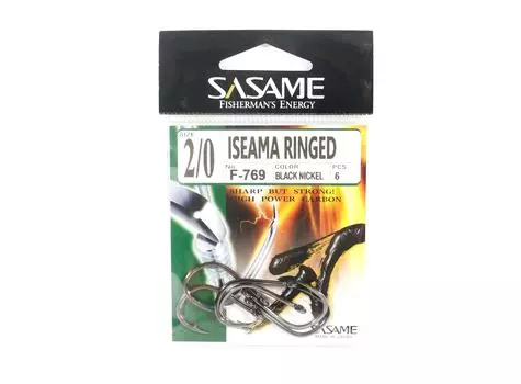 Sasame F-769 Iseama прямой крючок с кольцом, размер 2/0 (3588)