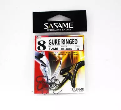 Sasame F-940 Gure Крючок для кольчатой приманки Размер 8 (0319)