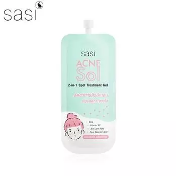 Sasi Acne Sol гель для точечного лечения 2-в-1 4,5 г. x 1/3/6 шт. - Тайский уход за кожей 4.5 g. x 1 pc