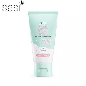 Sasi Acne Sol Purifying Cleansing Gel, Cica, масло чайного дерева, салициловая кислота, очищающий гель против прыщей, 50 мл. - Тайский уход за кожей 50 ml.