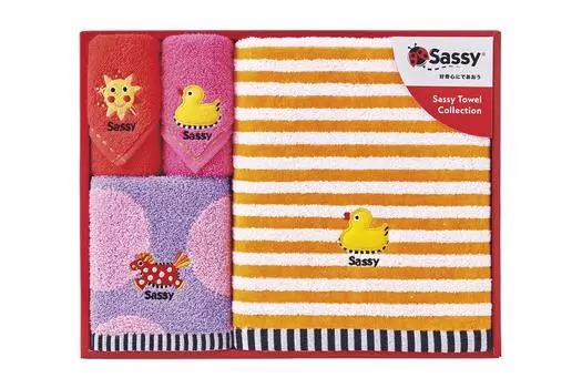 Sassy Gift Towel 4 GFSA7326 Set, Large, Pink, Towels, розовый