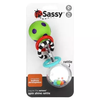 Sassy, Inspire The Senses, Spin Shine Rattle, Newborn, 1 Piece