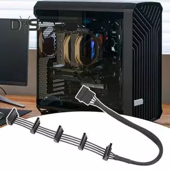 SATA Кабель питания Адаптер Разветвитель Кабель Простой в использовании Универсальный Широкая совместимость HDD SSD Оптические приводы SATA Кабель питания 40cm