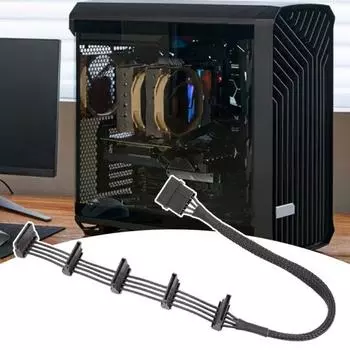 SATA Кабель питания Адаптер Разветвитель Кабель Простой в использовании Универсальный Широкая совместимость HDD SSD Оптические приводы SATA Кабель питания 40cm