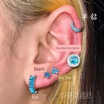 Satan s Children s Ocean Stud Earrings Ear Bone Stud Ear Ear Bone Pin Sexy Big Diamond Small Ear Studs Earrings Earrings Fu Die twist ball one
