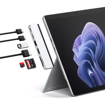 Satechi Dual USB Hub для Surface Pro Microsoft Surface Pro 9 Док-станция видеовыход USB4 зарядка 40 Гбит/с концентратор данных Type-C 9, 3.2 USB-A 10 Гбит/с, платиновый