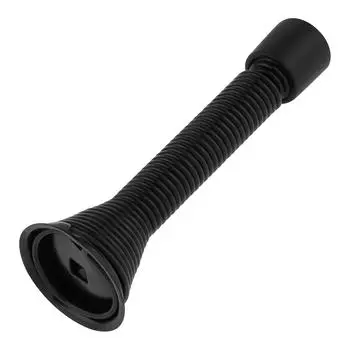 Satin Nickel 3 to 4.7 Inch 1pc Adjustable Spring Door Stopper Rubber Bumper Wall Protector Heavy Duty Universal Fit чёрный