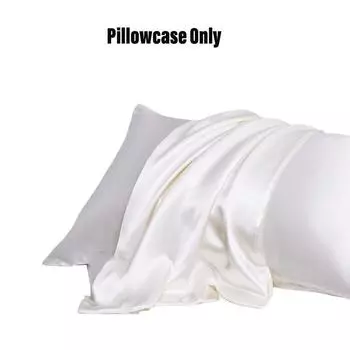 Satin Silky Soft Body Pillowcase Envelope Long Bedding Pillow 20 x54 Cover Beige