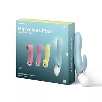 Satisfer Marvelous Four Suction Vibrator Электрический массажер Вибратор Ротор Набор из 4 предметов 4 в 1 Клитор Внешний оргазм Внутренний оргазм Все тело