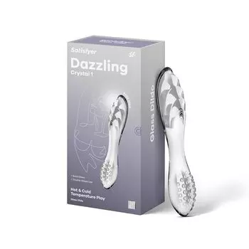 Satisfyer Dazzling Crystal 1 стеклянный дилдо Два типа стимуляции Горячо и холодно ОК Анальный Бесконтактный Из высокоборосиликатного стекла Развивает вагинальный