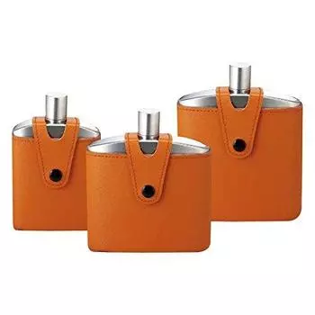 Sato Metal Kogyo SALUS Skittles Bacchus Whiskey Bottle leather 170ml (with case)