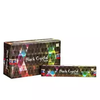 Satya Ароматические палочки BLACK CRYSTAL Agarbatti 180 грамм в коробке | 12 упаковок по 15 грамм в коробке | Экспортное качество