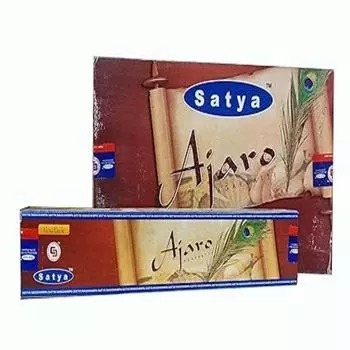 Satya Ароматические палочки Nag Champa Ajaro Agarbatti 180 граммов в коробке | 12 упаковок по 15 граммов в коробке | Экспортное качество коричневый