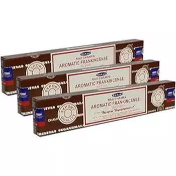 Ароматические палочки благовоний Satya Nag Champa, упаковка из 3 коробок по 15 г каждая
