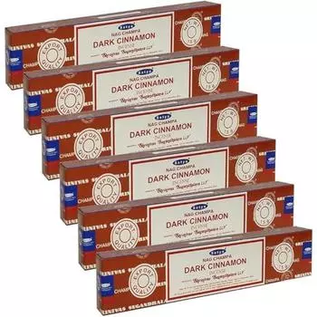 Satya Nag Champa Dark Cinnamon Благовония палочки Agarbatti 90Grams Box | 6 упаковок по 15 грамм каждая в коробке | Экспортное качество