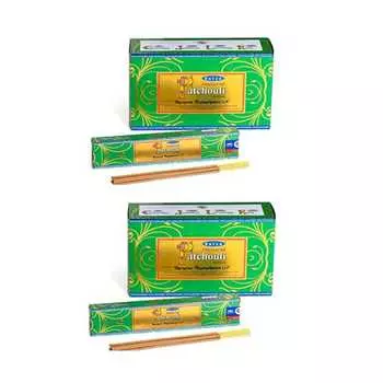 Satya Nag Champa Натуральные ароматические палочки пачули Агарбатти 1+1Комбо(180 ГМ+180 ГМ ) Коробка | 12 упаковок по 15 грамм в коробке | Экспортное качество