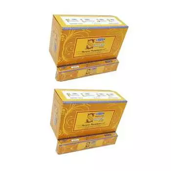 Satya Nag Champa Натуральные ароматические палочки из сандалового дерева Агарбатти 1+1Комбо(180 ГМ+180 ГМ ) Коробка | 12 упаковок по 15 грамм в коробке | Экспортное качество