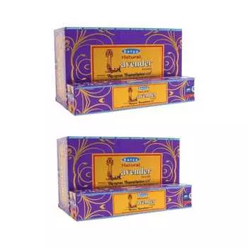 Satya Nag Champa Натуральные лавандовые ароматические палочки Agarbatti 1+1Комбо(180 ГМ+180 ГМ ) Коробка | 12 упаковок по 15 грамм в коробке | Экспортное качество