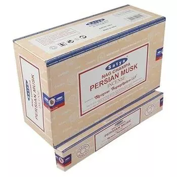 Satya Nag Champa Persian Musk Incense Sticks Agarbatti 180 Grams Box | 12 Packs of 15 Grams Each in a Box | Export Quality коричневый