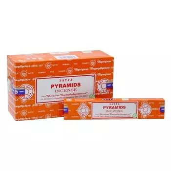 Satya Nag Champa Pyramids Incense Sticks Agarbatti 180 Grams Box | 12 Packs of 15 Grams Each in a Box | Export Quality 180 gm коричневый