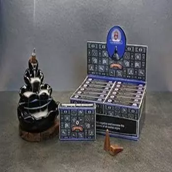 Satya Nag Champa Super Hit Конусы благовоний с обратным потоком для Inscent Waterfall Ароматический Insent Smoke Fountain Haze Falls and Mat Bundle - упаковка из 12 штук коричневый