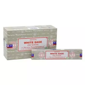 Satya Nag Champa White sage Incense Sticks Agarbatti 180 Grams Box | 12 Packs of 15 Grams Each in a Box | Export Quality 180 GM коричневый