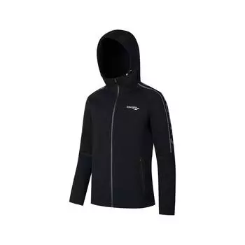 SAUCONY Беговая тренировка Дышащая Удобная Эластичная Толстовка с капюшоном на молнии Мужская куртка Черная SA2259KJ01T-BK001 S