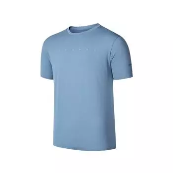 Saucony Knitted Comfortable Fashion Short Sleeve T-Shirt Men Tops Blue SA2259ST01C-BL120 M