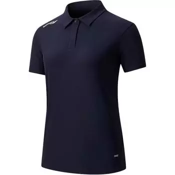 Saucony Outdoor Series Breathable Lightweight Fashion Short Sleeve Polo Shirt Women tops Dark-Sky-Blue SA1250SP61T-BL153 S