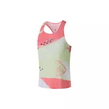Saucony Printed Color Block Round Neck Sleeveless Sports Tank Top Women Tops Sail-White SC1239062-1 2XL