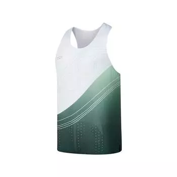 Saucony Running Training Series Fashion Minimalist Comfortable Pullover Vest Peacock Green Gradient Print Unisex Vests SA2259TK02T-PR214 S