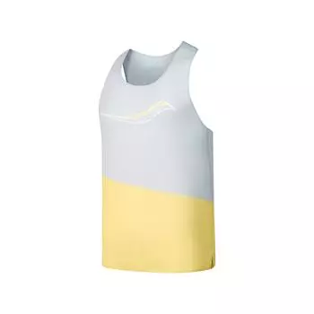 Saucony Running Training Series Minimalist Fashion Color Block Single Layer Tank Top Unisex Tops Orange Yellow Gray SA2259TK01T-PR220 S