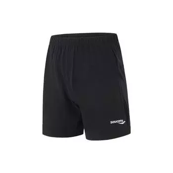 Saucony Solid Color Mid Waist Straight Casual Shorts Men shorts Black SC2239148-2 L