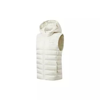 Saucony Solid Color Zip-Up Hooded Down Vest Women vests White SC1239312A-WT02 L