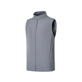 Saucony Ss25 Brand Logo Letter Stand Collar Versatile Vest Men vest Cool-Iron-Gray SA2259VT02T-GR006 M
