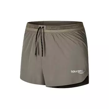 SAUCONY SS25 Минималистичная мода с принтом букв Удобные шорты-капри на шнуровке Мужские шорты Светло-серый Коричневый SA2259DP01T-CO040 S