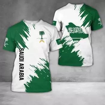 Саудовская Аравия Ближневосточный арабский стиль 3D-печатный полиэстер круглый вырез повседневная летняя футболка для мужчин L