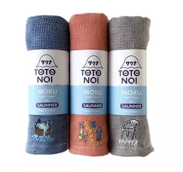 Сауна MOKU полотенце для лица размер M набор Холодная ванна Тепловая волна Totonoyisu [Contex] 59294-90 3 шт. (синий) (Мандарин) (Серый)