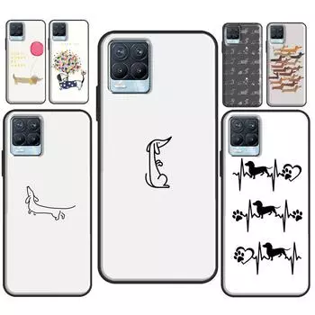 Sausage Dog Dachshund Art Back Case For Realme 8i 8 Pro GT Neo 2 Master C15 C21 Coque For OnePlus 8T 9R Nord2 9 Pro GT Master Explorer5G