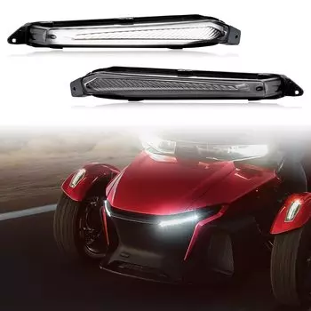 SAUTVS LED Signature White Light Kit for LED Daytime Running Lights DRL Can Am Spyder RT Accessories Replacement Can-Am Spider, 2020-2025 (2pcs,