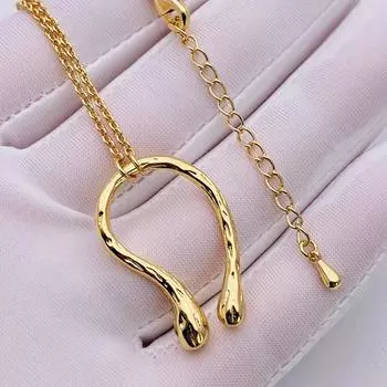 SAV Fairy Collarbone Chain Plated 18k Gold Necklace Female Necklaces Simple Wind золотой