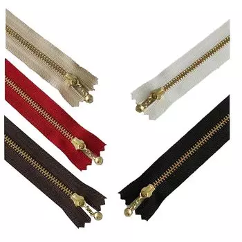 SaveSooo застежка-молния с бусинами серебряная 12см Набор из 5 цветов по 1 шт.