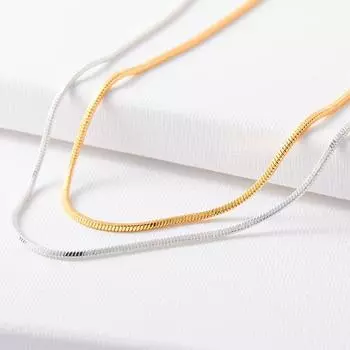 Savi Square Snake Bone Chain Gold Necklace Women s Fashion Personality Brass Gold Plated 18K Stacked Necklace золотой