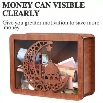 Saving Money Box Wooden Money Bank 10 000 Saving Challenge Money Saver With Money Target Decorative Wood Cash Bank Piggy Bank